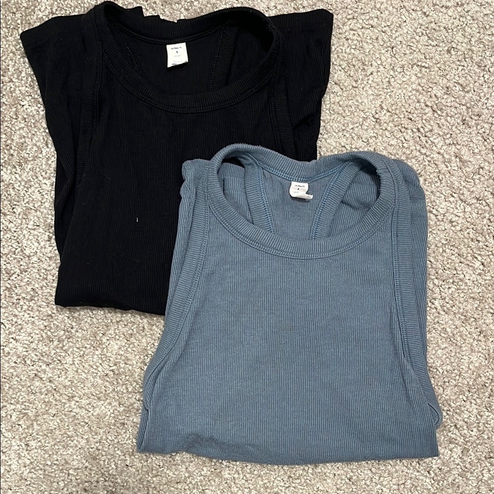 2 Pack - Old Navy Ribbed Tank Tops - Black and Blue